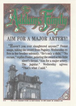 1991 Topps The Addams Family #58 Aim for a Major Artery! Back