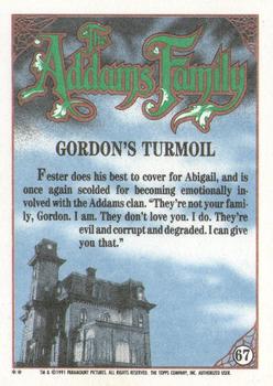 1991 Topps The Addams Family #67 Gordon's Turmoil Back
