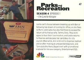 2013 Press Pass Parks and Recreation #47 I'm Leslie Knope Back