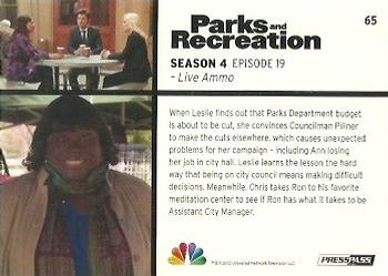 2013 Press Pass Parks and Recreation #65 Live Ammo Back