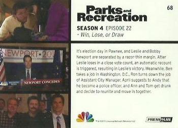 2013 Press Pass Parks and Recreation #68 Win, Lose, or Draw Back