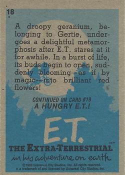 1982 Topps E.T. The Extraterrestrial #18 E.T. and the Flower Back
