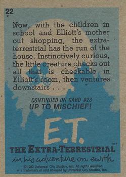 1982 Topps E.T. The Extraterrestrial #22 Alone in the House Back