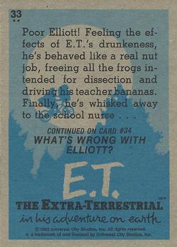 1982 Topps E.T. The Extraterrestrial #33 Trouble for Elliott! Back