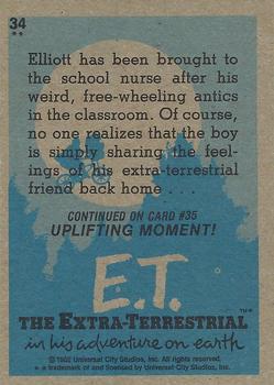 1982 Topps E.T. The Extraterrestrial #34 What's Wrong with Elliott? Back
