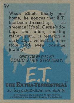 1982 Topps E.T. The Extraterrestrial #36 Dressed Up By Gertie! Back