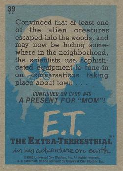 1982 Topps E.T. The Extraterrestrial #39 The Listeners Back