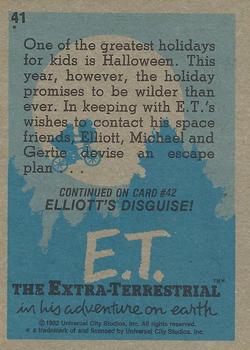 1982 Topps E.T. The Extraterrestrial #41 It's Halloween! Back