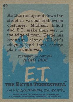1982 Topps E.T. The Extraterrestrial #44 Trick or Treat! Back