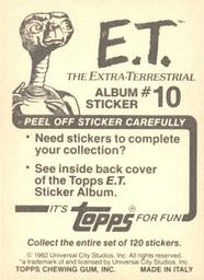 1982 Topps E.T. The Extraterrestrial Album Stickers #10 Gloved Elliott Back
