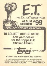 1982 Topps E.T. The Extraterrestrial Album Stickers #99 Lookee there (lower right) Back