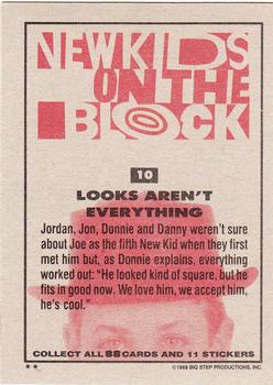 1989 Topps New Kids on the Block #10 Looks Aren't Everything Back
