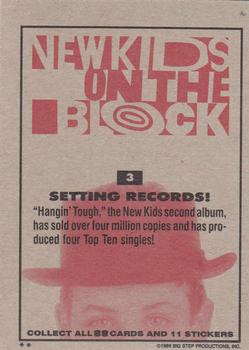 1989 Topps New Kids on the Block #3 Setting Records! Back