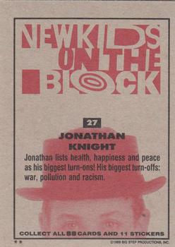 1989 Topps New Kids on the Block #27 Jonathan Knight Back