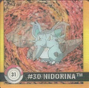 1999 Pokemon Action Flipz Premier Edition #31 #29 Nidoran (female) #30 Nidorina Front