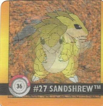1999 Pokemon Action Flipz Premier Edition #36 #27 Sandshrew #28 Sandslash Front