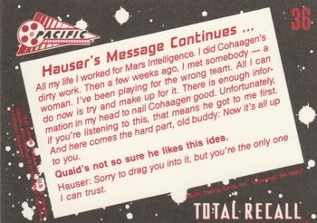 1990 Pacific Total Recall #36 Who is Hauser? Back