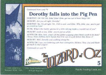 1990 Pacific The Wizard of Oz #5 Dorothy falls into the Pig Pen Back