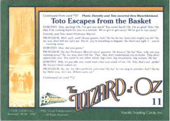 1990 Pacific The Wizard of Oz #11 Toto Escapes from the Basket Back