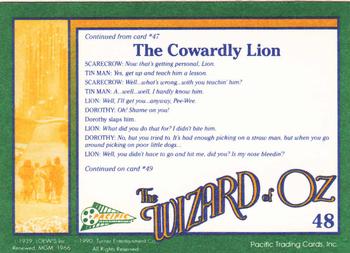 1990 Pacific The Wizard of Oz #48 The Cowardly Lion Back