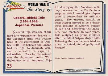 1992 Pacific The Story of World War II #23 General Hideki Tojo Back
