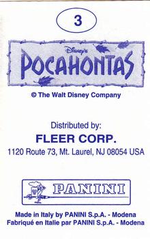 1995 Panini Pocahontas Stickers #3 Pocahontas Sticker Back