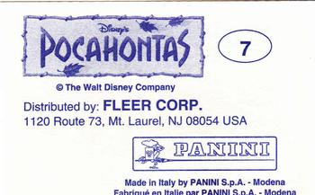1995 Panini Pocahontas Stickers #7 Pocahontas Sticker Back