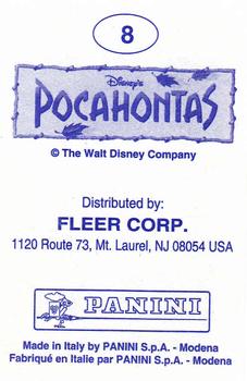 1995 Panini Pocahontas Stickers #8 Pocahontas Sticker Back