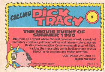 1990 O-Pee-Chee Dick Tracy Movie #1 The Movie Event of Summer 1990 Back