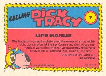 1990 O-Pee-Chee Dick Tracy Movie #7 Lips Manlis Back