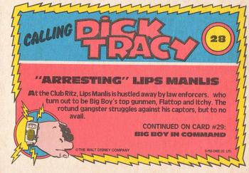 1990 O-Pee-Chee Dick Tracy Movie #28 Arresting Lips Manlis Back