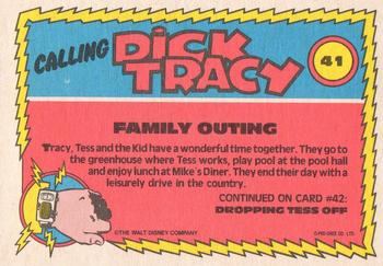 1990 O-Pee-Chee Dick Tracy Movie #41 Family Outing Back