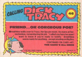 1990 O-Pee-Chee Dick Tracy Movie #46 Friend ... Or Gorgeous Foe? Back