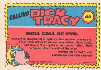 1990 O-Pee-Chee Dick Tracy Movie #48 Roll Call of Evil Back