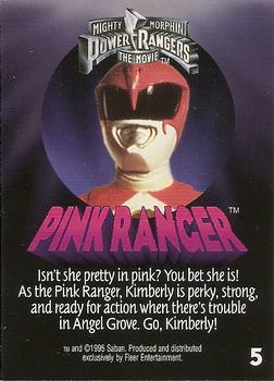 1995 Ultra Mighty Morphin Power Rangers: The Movie #5 Pink Ranger Back