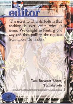 1998 Marvel Creators Collection #21 Thunderbolts Back