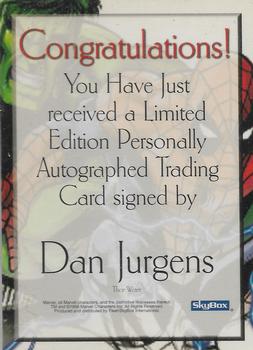 1998 Marvel Creators Collection - Autographs #A12 Dan Jurgens Back