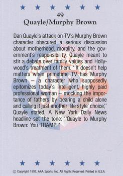 1992 Wild Card Decision '92 #49 Quayle/Murphy Brown Back