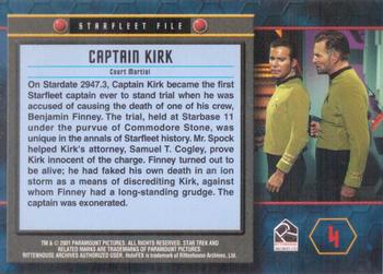 2001 Rittenhouse Star Trek 35th Anniversary HoloFEX #4 Captain Kirk Back