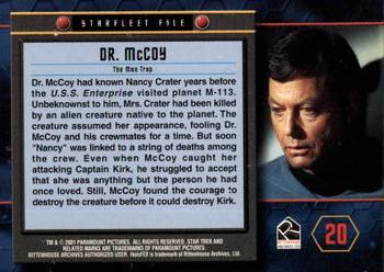 2001 Rittenhouse Star Trek 35th Anniversary HoloFEX #20 Dr. McCoy Back