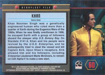 2001 Rittenhouse Star Trek 35th Anniversary HoloFEX #60 Khan Back