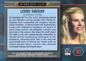 2001 Rittenhouse Star Trek 35th Anniversary HoloFEX #61 Lenore Karidian Back