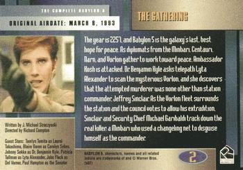 2002 Rittenhouse The Complete Babylon 5 #2 The Gathering - Pilot Episode Back