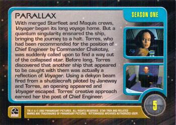 2002 Rittenhouse The Complete Star Trek: Voyager #5 Parallax Back