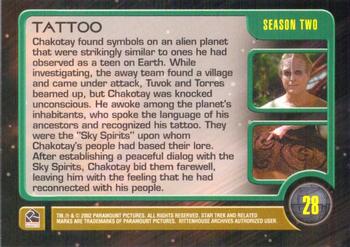 2002 Rittenhouse The Complete Star Trek: Voyager #28 Tattoo Back