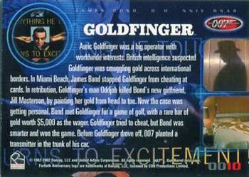 2002 Rittenhouse James Bond 40th Anniversary #10 Goldfinger (Jill Masterson) Back