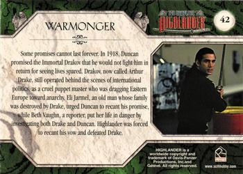 2003 Rittenhouse The Complete Highlander (TV) #42 Warmonger Back