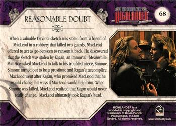 2003 Rittenhouse The Complete Highlander (TV) #68 Reasonable Doubt Back