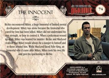 2003 Rittenhouse The Complete Highlander (TV) #74 The Innocent Back