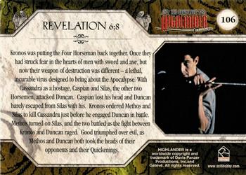 2003 Rittenhouse The Complete Highlander (TV) #106 Revelation 6:8 Back